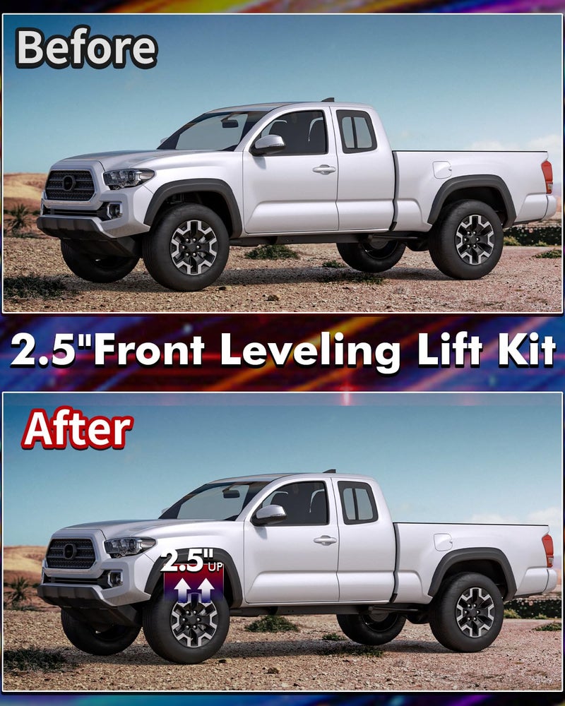FLYCLE 2.5 inch Leveling Kits for 2005-2023 Tacoma, 2003-2023 4Runner, 2007-2015 FJ Curiser, Front Strut Spacers 2.5'' Lift Kit Compatible with Tacoma 4Runner FJ Curiser - Image 4